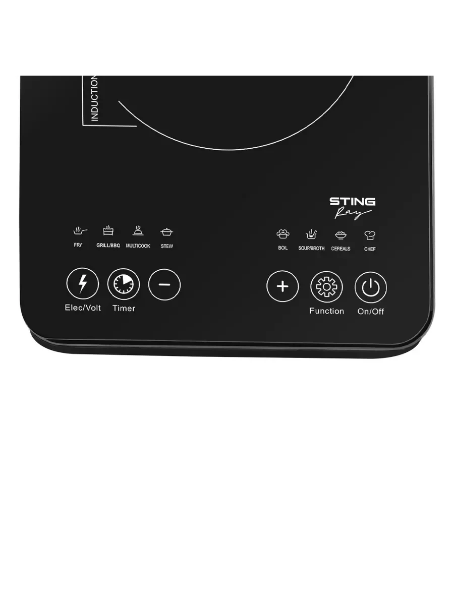 Черный электрическая индукционная безимпульсная плитка STINGRAY ST-HP3508A темное серебро