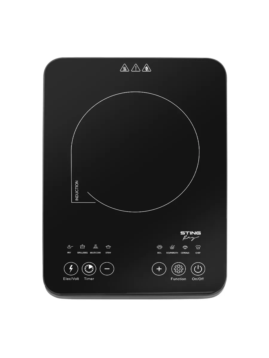 Черный электрическая индукционная безимпульсная плитка STINGRAY ST-HP3508A темное серебро