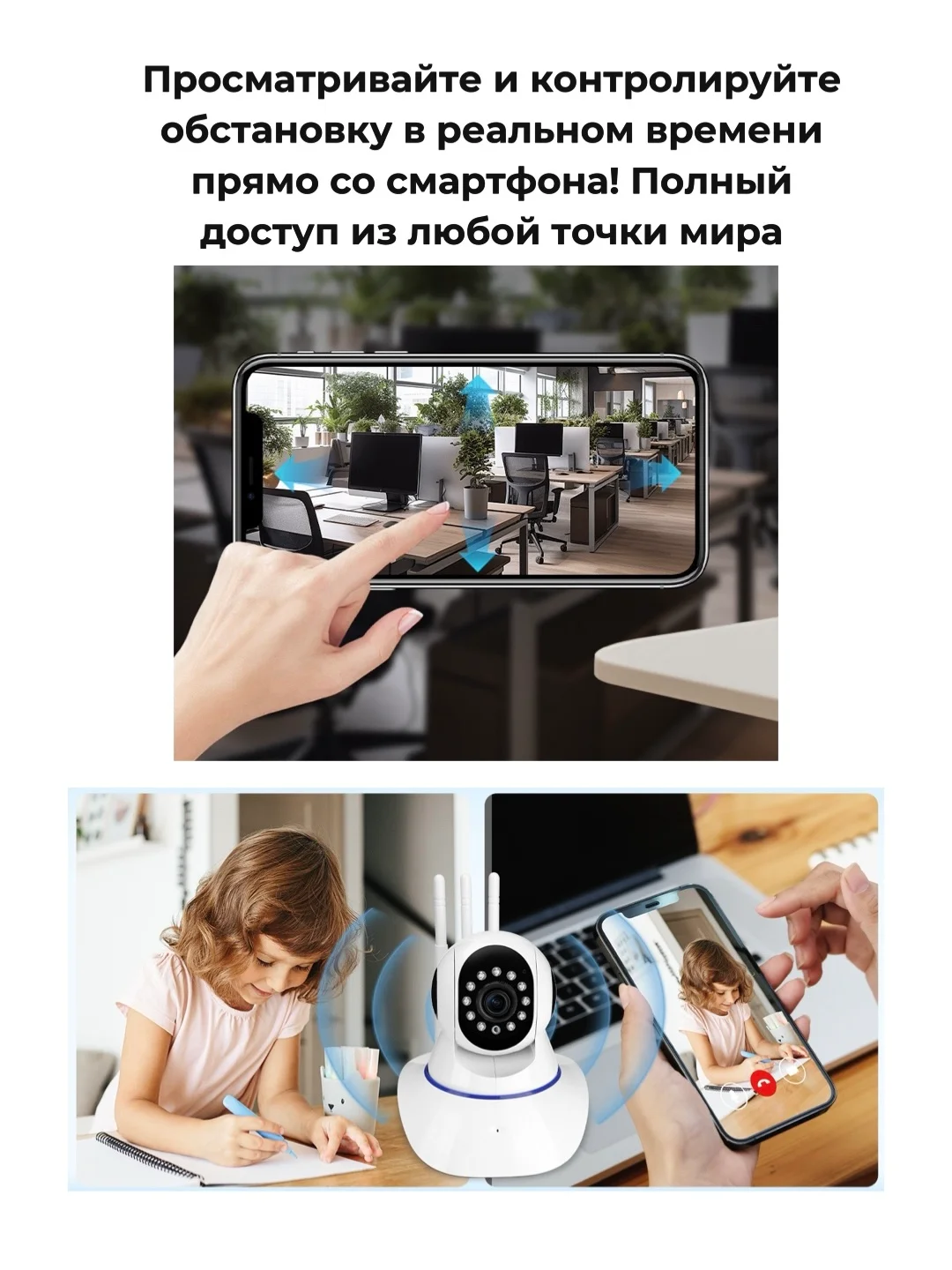 Беспроводная Wi-fi камера видеонаблюдения, видеоняня