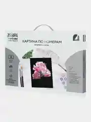 Картина по номерам на холсте Три совы "Розовые цветы", c акриловыми красками, 30х40 см