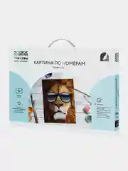 Картина по номерам на холсте ТРИ СОВЫ "Модный лев", 30*40, с акриловыми красками и кистями