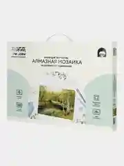 Алмазная мозаика Три совы "Летний пейзаж", холст на деревянном подрамнике, 30х40 см