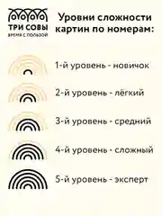 Картина по номерам на холсте Три совы "Лимоны", с поталью, красками и кистями, 30х40 см