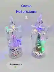 Свеча новогодняя, свечки рождественские, свечи на батарейках, новогодний декор, свеча ночник