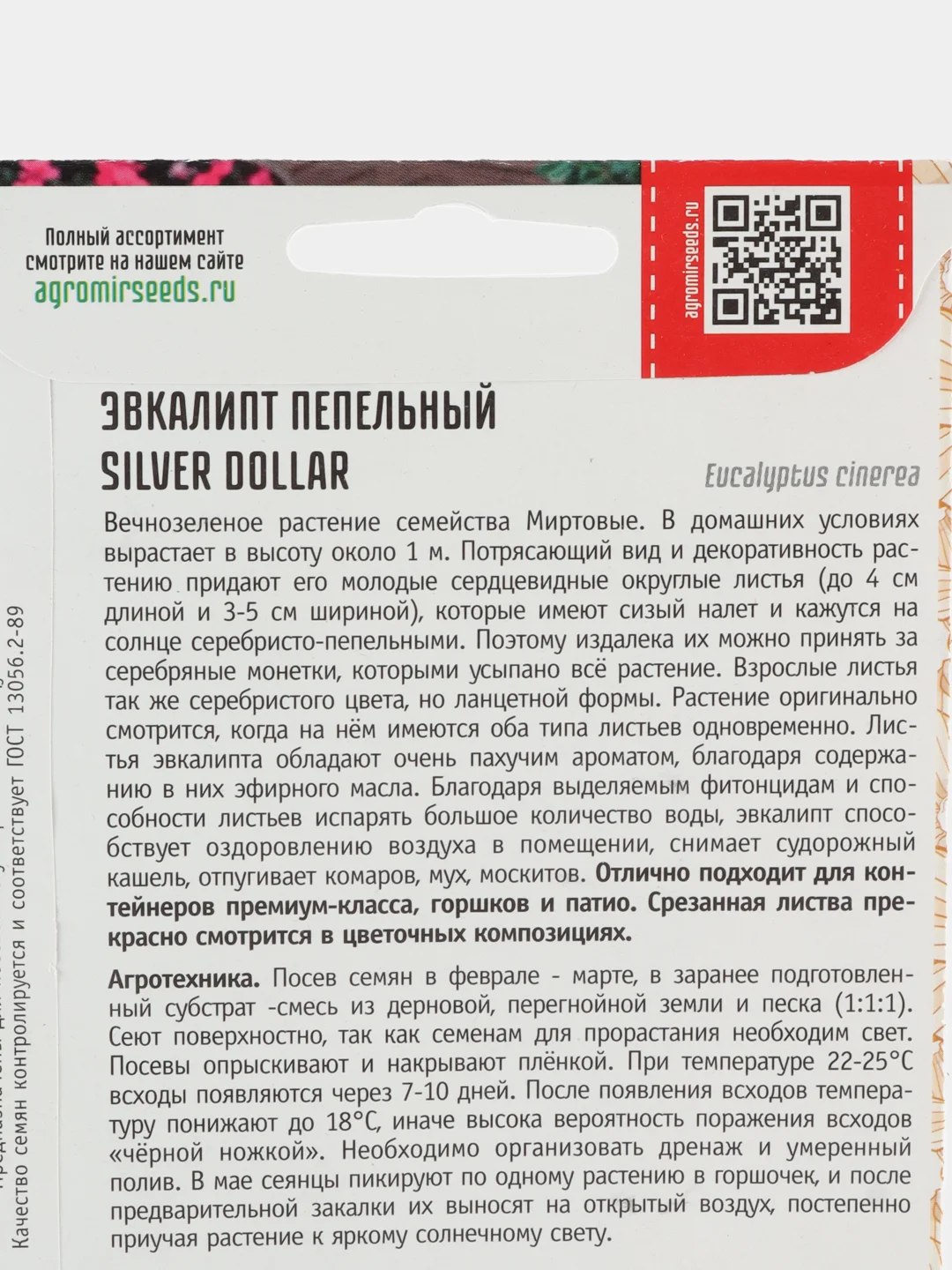 Эвкалипт пепельный Silver Dollar (семена,цветы)