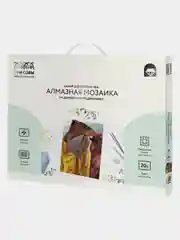 Алмазная мозаика Три совы "Леди в желтом платье", холст на деревянном подрамнике, 40х50 см