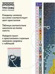 Алмазная мозаика Три совы "Париж", холст, картонная коробка с пластиковой ручкой, 30х40 см