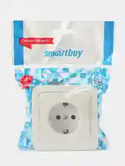 Розетка Smartbuy SBE-02w-16-S1-Z-c, 1 гнездо, 16А, с заземлением, белая