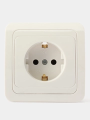Розетка Smartbuy SBE-02w-16-S1-Z-c, 1 гнездо, 16А, с заземлением, белая