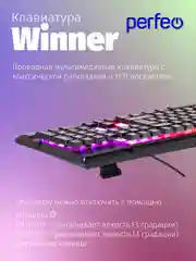 Perfeo клавиатура "Winner", Game design, подсветка, USB, черный