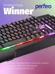 Perfeo клавиатура "Winner", Game design, подсветка, USB, черный
