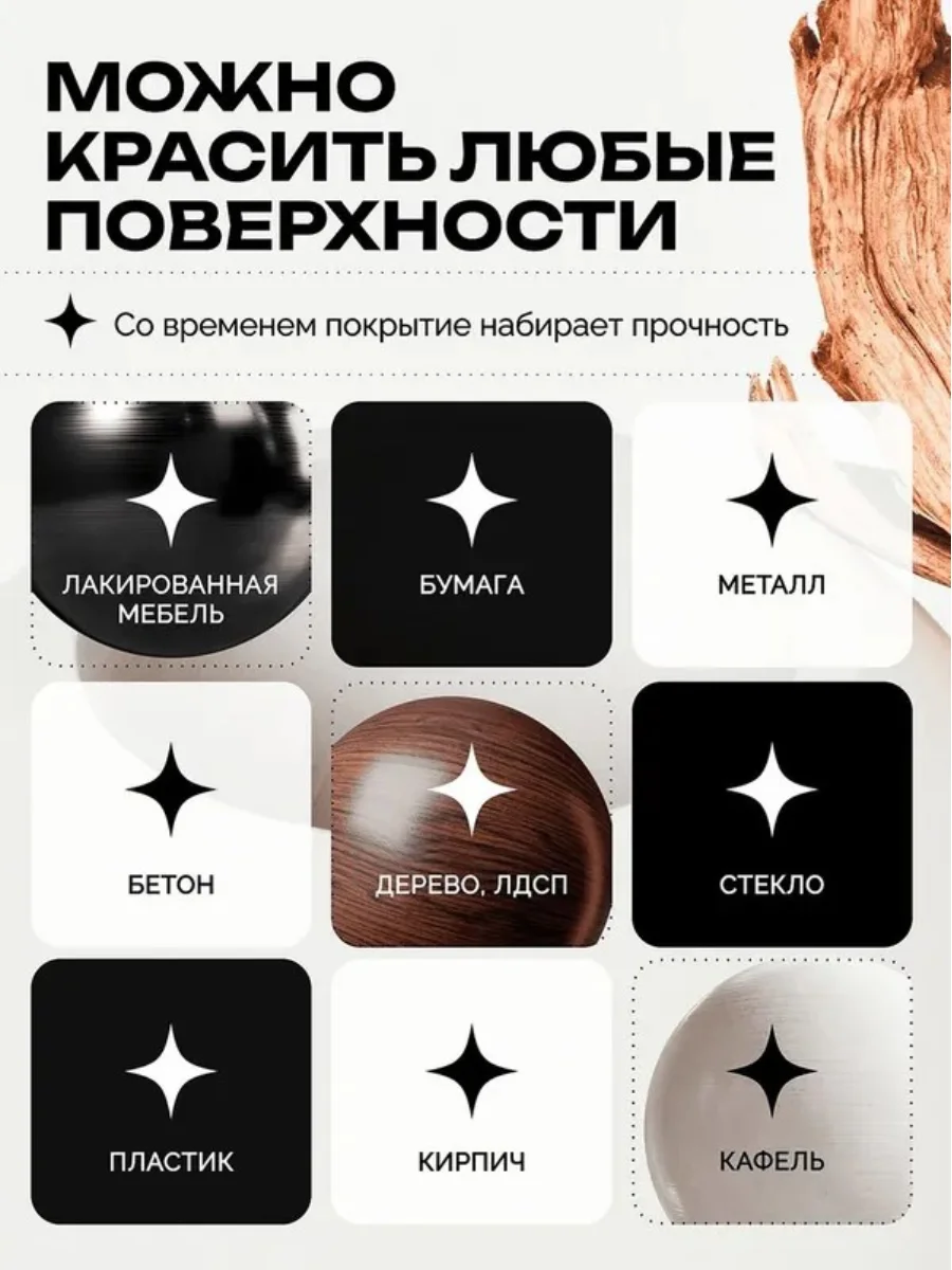 Краска для мебели Mia Меловой Бархат от Aturi Design, без запаха, матовая 0,4 Черный бархат