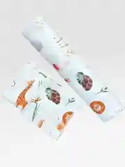 Пелёнка муслиновая детская, 130х100 см, 100%хлопок + 2 платочка (салфетки)