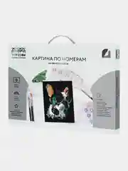 Картина по номерам на черном холсте ТРИ СОВЫ "Меломан", 30х40 см, c красками и кистями