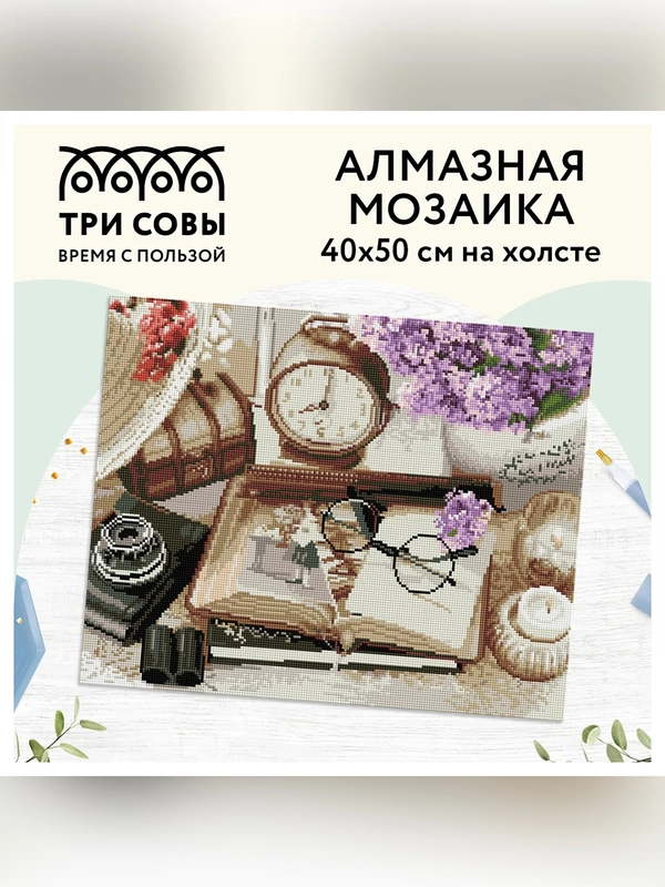 Алмазная мозаика ТРИ СОВЫ "Фотоальбом", 40х50 см, холст