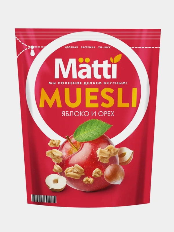 Мюсли MATTI Орех и яблоко, 250 г