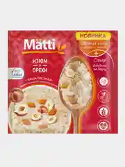 Каша овсяная MATTI моментального приготовления, Изюм и орехи, 15 штук по 40 г