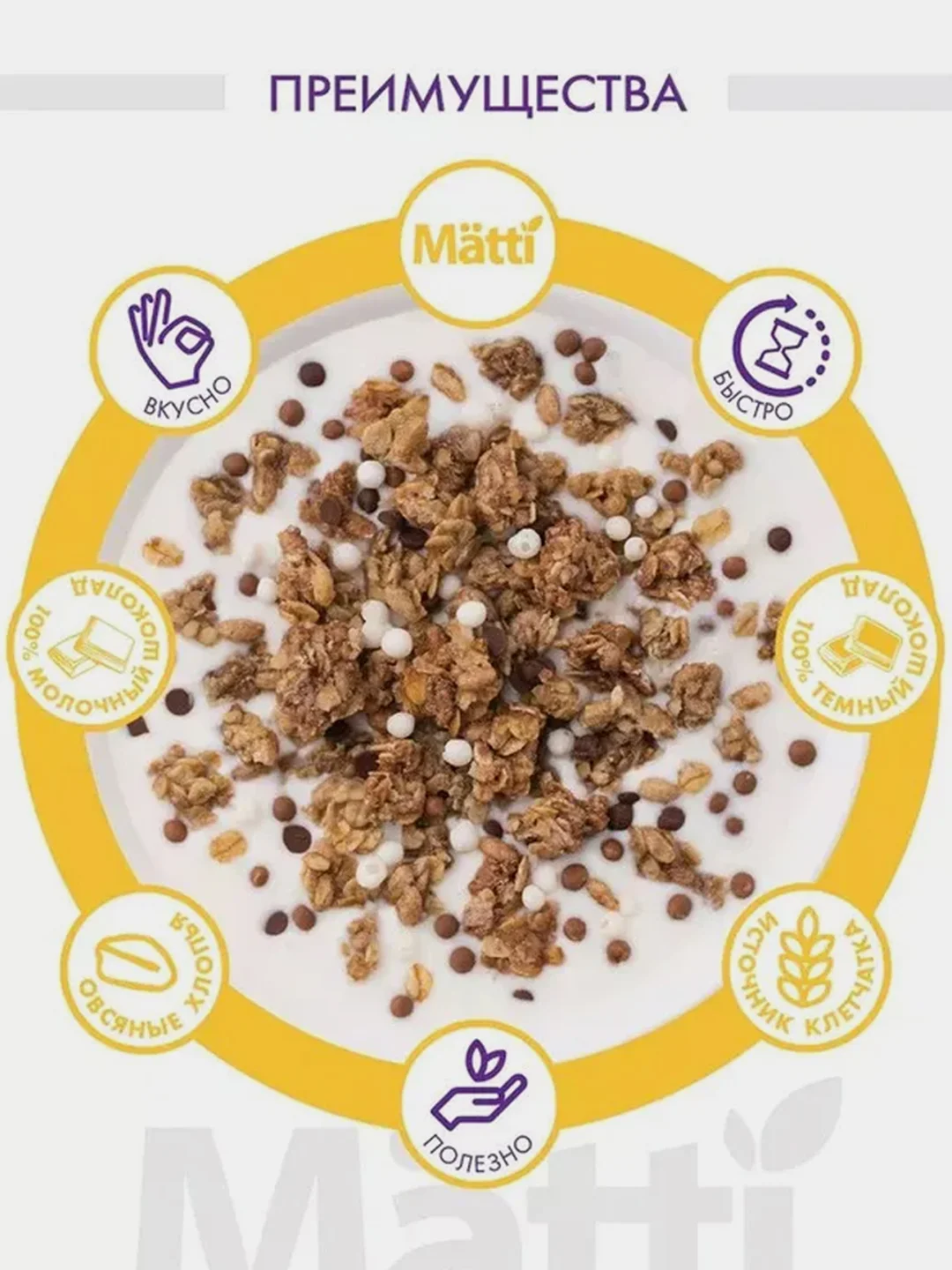 Мюсли MATTI Шоколадное ассорти, 250 г