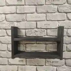 Черный полка настенная деревянная