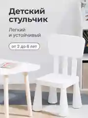 Детский стул  Мамонт (IKEA), стульчик пластиковый со спинкой, синий