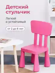Детский стул  Мамонт (IKEA), стульчик пластиковый со спинкой, синий