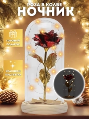 Ночник "Роза в колбе", с подсветкой, светодиодный