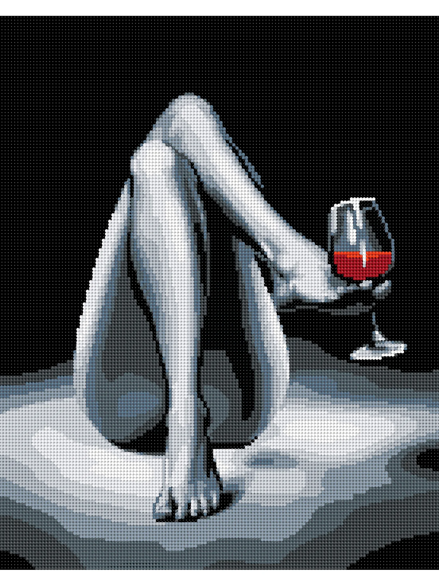 "Бокал изящного" алмазная мозаика на подрамнике, 40 х 50, "Art on Canvas"