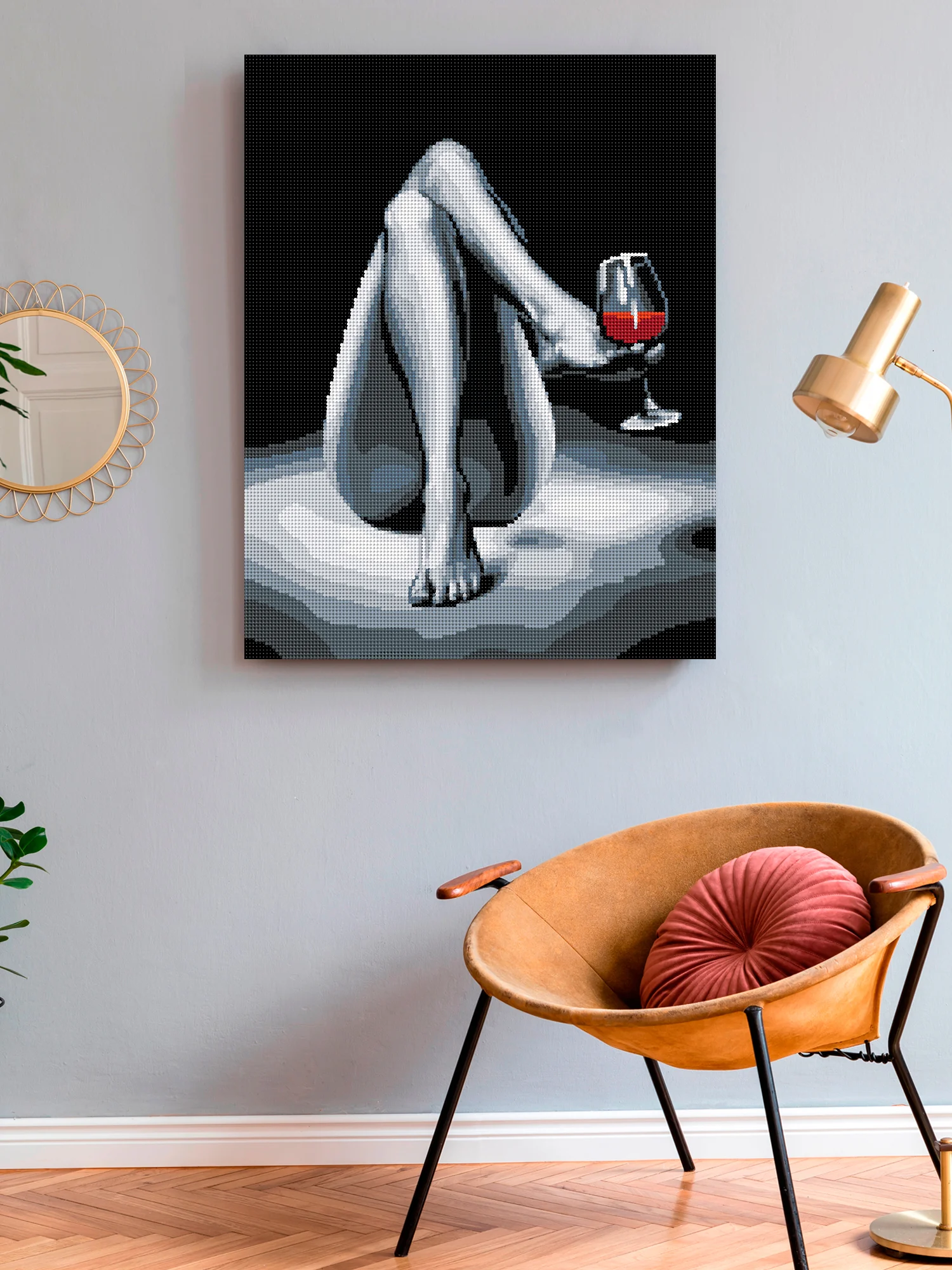 "Бокал изящного" алмазная мозаика на подрамнике, 40 х 50, "Art on Canvas"
