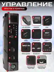 Хром пусковое зарядное устройство для автомобиля 10.000 mAh, бустер