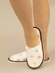 Белый тапочки домашние ЖМ/короны/белый