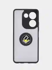 Черный чехол противоударный Tecno Camon 20 4G / Camon 20 Pro, с металлической подставкой кольцом