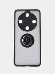Черный чехол противоударный HONOR X9B (ХОНОР Х9Б), с металлической подставкой кольцом