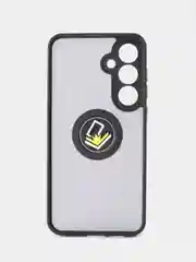 Черный чехол противоударный Samsung Galaxy S24+ Plus C24 Плюс с металлической подставкой кольцом