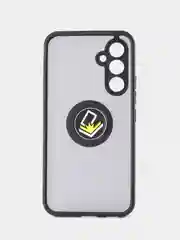 Черный чехол противоударный Samsung Galaxy A54 (Самсунг А54), с металлической подставкой кольцом