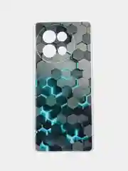 Бирюзовый чехол на Vivo V40 Lite 5G / Виво В40 Лайт 5G прозрачный, с принтом, защита камеры