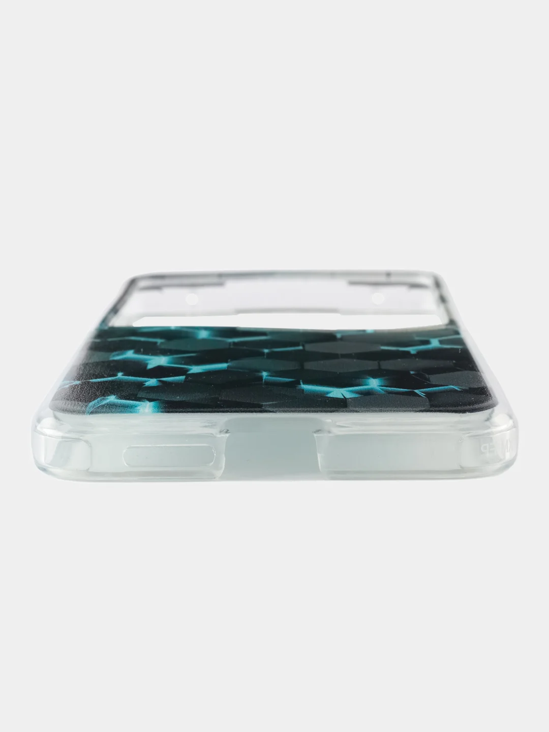 Бирюзовый чехол на Xiaomi Mix Flip / Сяоми Микс Флип прозрачный, с принтом, защита камеры