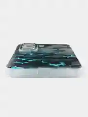 Бирюзовый чехол на Infinix Hot 50 4G / Инфиникс Хот 50 4G прозрачный, с принтом, защита камеры