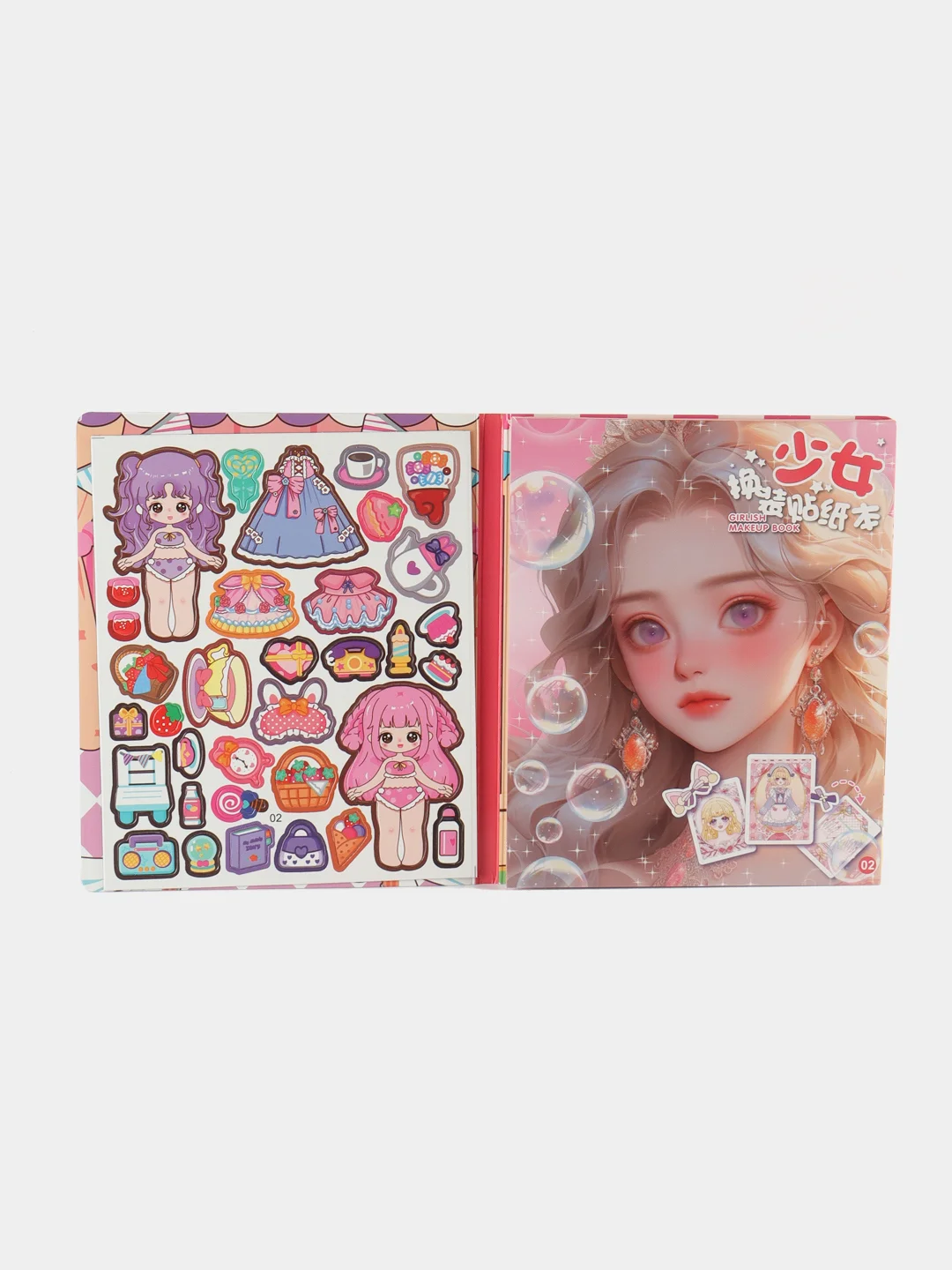 Конфетный блокнот Аниме с наклейками.girlish makeup book
