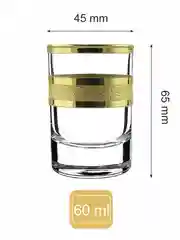 Стопки для водки и ликера, подарочный набор 6 шт, 60 мл, золото PROMSIZ коллекция Ультра