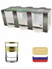 Стопки для водки и ликера, подарочный набор 6 шт, 60 мл, золото PROMSIZ коллекция Ультра