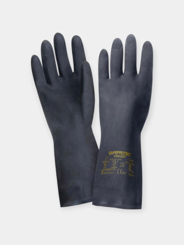Перчатки резиновые, черные Safeprotect Хевивейт, 1 пара