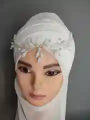 Белый украшение на мусульманский платок веточка на Никах