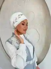 Розовый украшение на мусульманский платок веточка на Никах