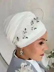 Розовый украшение на мусульманский платок веточка на Никах