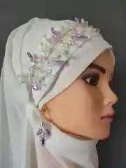 Фиолетовый украшение на мусульманский платок веточка на Никах