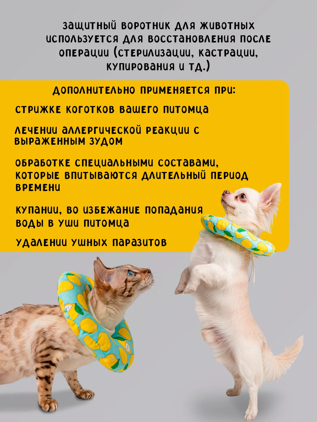 Защитный воротник для кошек и собак ветеринарный, мягкий