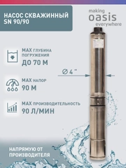 Насос скважинный погружной для воды "making Oasis everywhere" SN 90/90