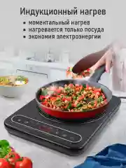 Черный электрическая индукционная безимпульсная плитка STINGRAY ST-HP3500A 1 конфорка/ 2000 Вт