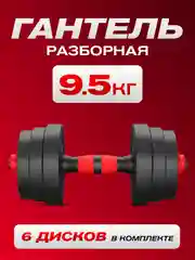 Гантель разборная ATHLETIC, 9,5 кг, 1 штука