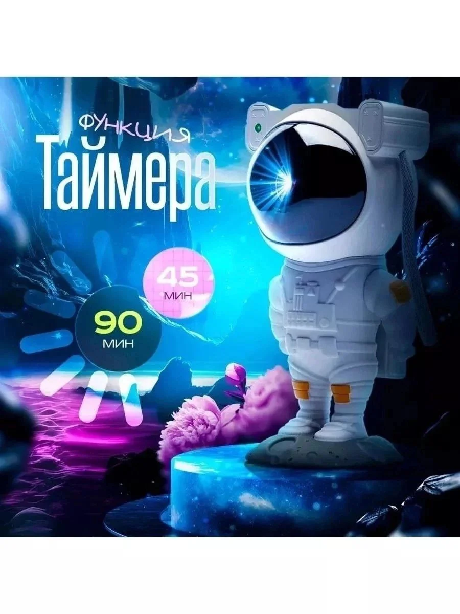 Ночник звездное небо, проектор "Космонавт", детский